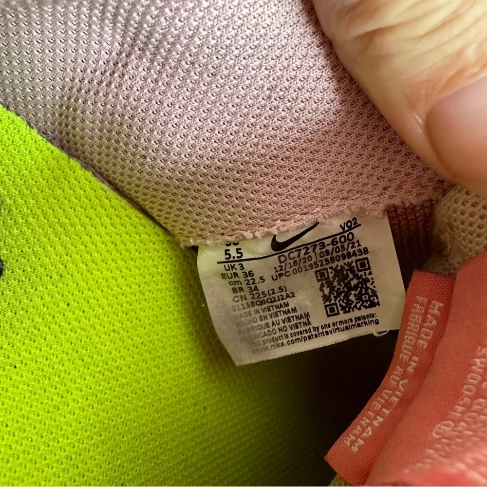 Nike Womens Air Force 1 Crater Flyknit Pink Glaze Pink Salt DC7273-600 Wmns 5.5 - Picture 9 of 9